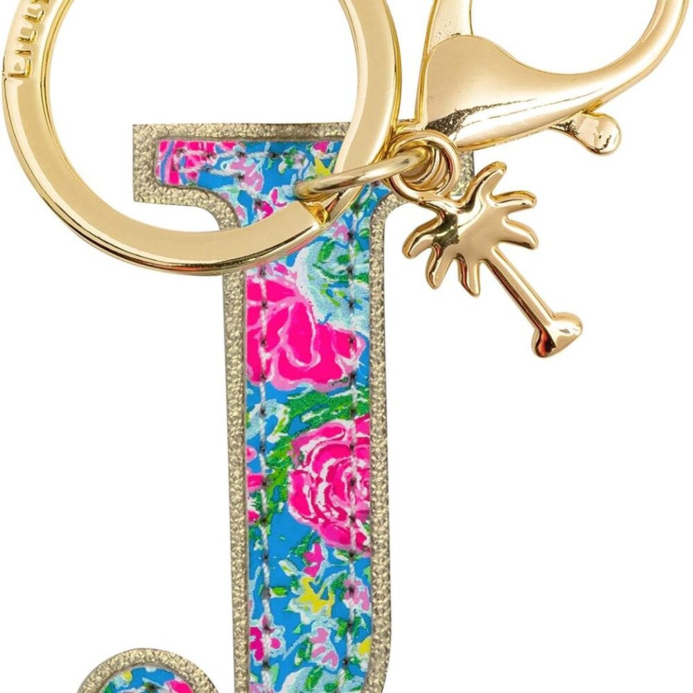Leatherette Initial Keychain, Letter Bag Charm for Women